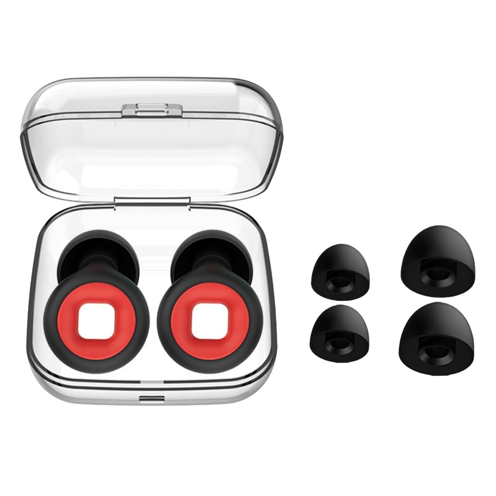 Sleeping & Motorcycle Use 24dB Noise Cancelling Ear Plugs Reusable Black Red