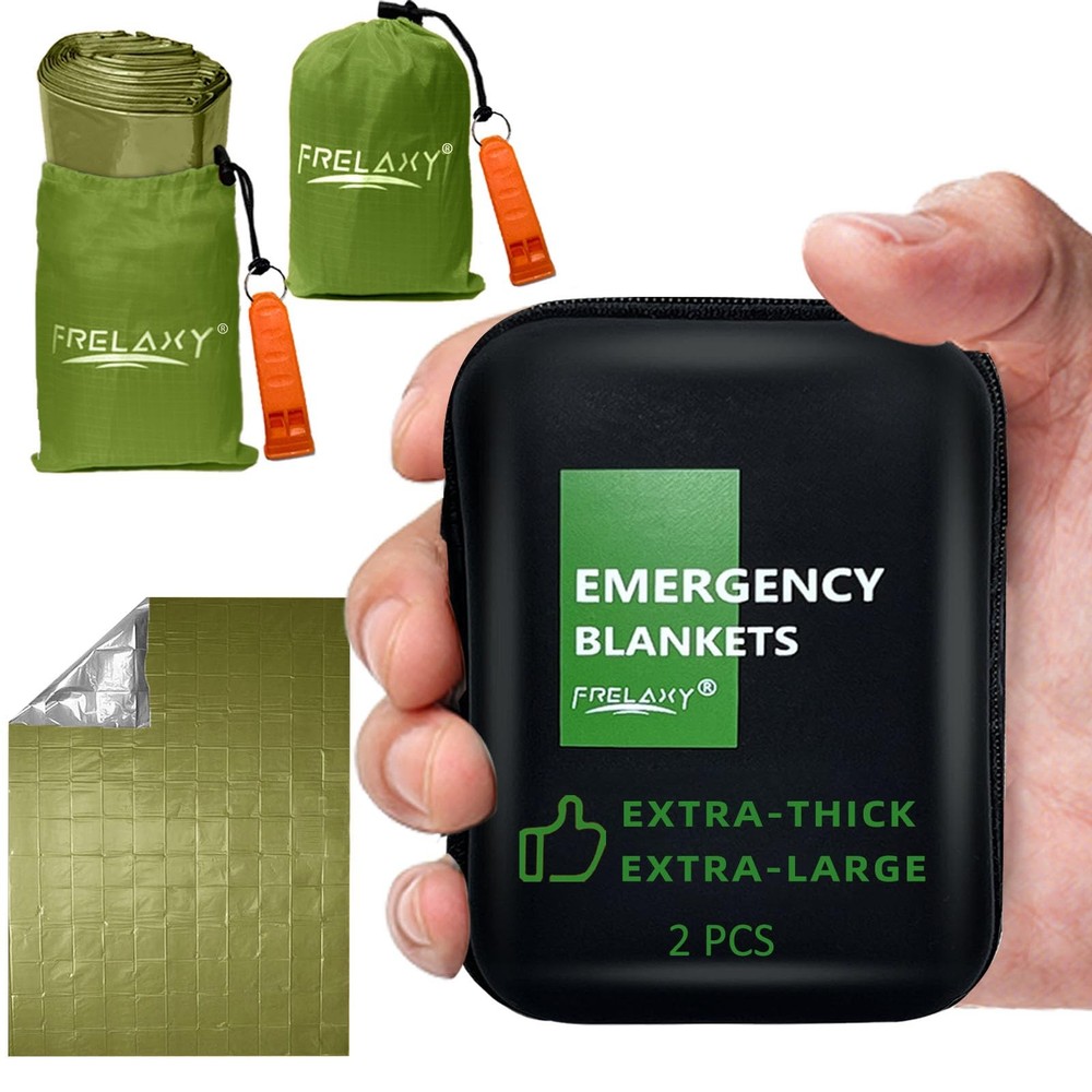 Emergency Blanket 2-Pack or 4-Pack, Extra Thick Large Survival Blankets