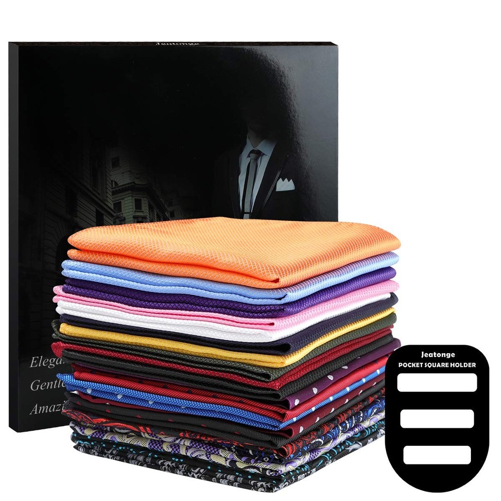 Jeatonge Pocket Squares for Men 20 Pack Mens Medium, Multicolor