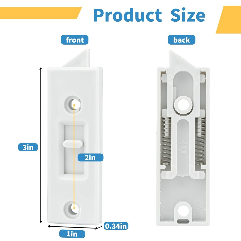 8 Pcs Window Latch Locks Spring Loaded Tilt 8 PCS, White