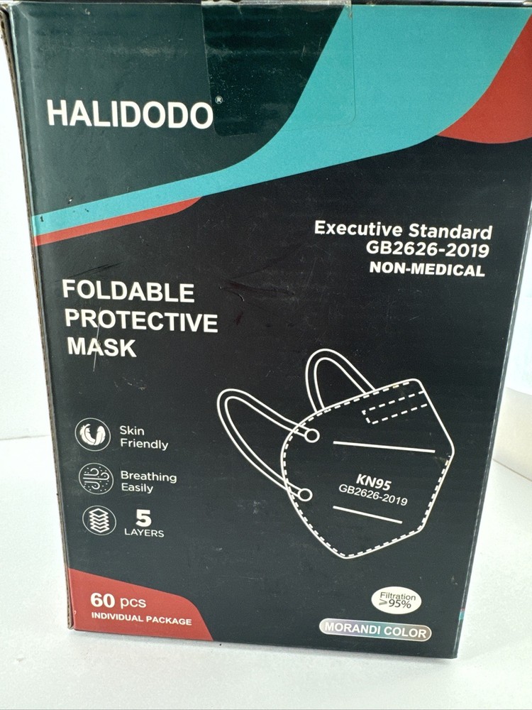 New Halidodo Foldable 5 Layer protective Mask Sensitive Skin Friendly 60 Count