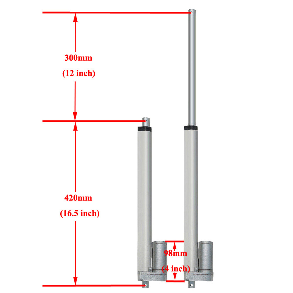 Heavy Duty DC12V 220lbs 12" Linear Actuator Electric Motor &Controller &Brackets