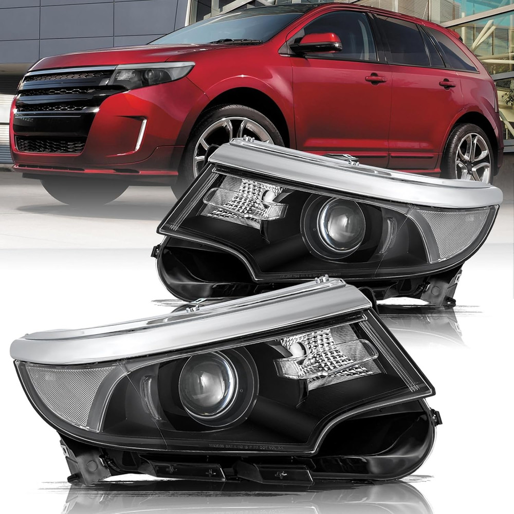 Headlight Assembly Compatible with 2011-2014 Ford Edge Projector OE Style Headla