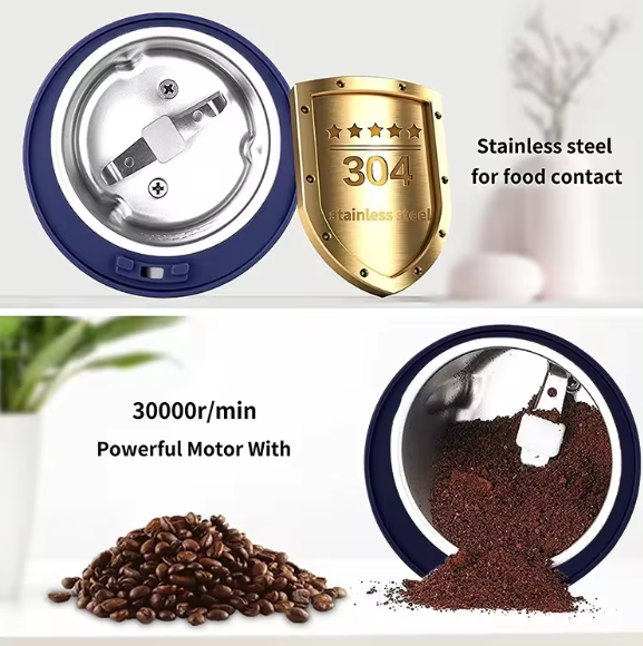 High Powered Coffee Grinder Electric New - Blue