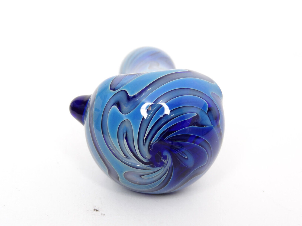 Heady Pattern Glass Hand Pipe – Unique Blue Color Pattern