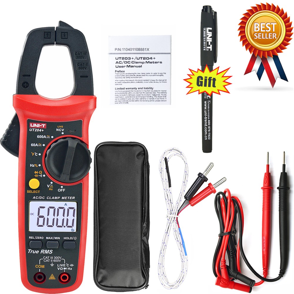 . UT204+ 600A Digital Clamp Meter True RMS NCV[^2^]