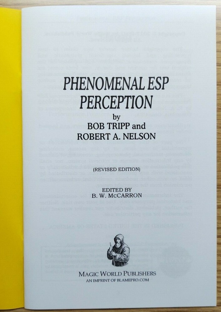 Phenomenal ESP Perception by Bob Tripp and Robert A. Nelson