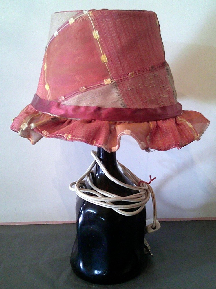 vintage BOTTLE LAMP 37 CM WORKING