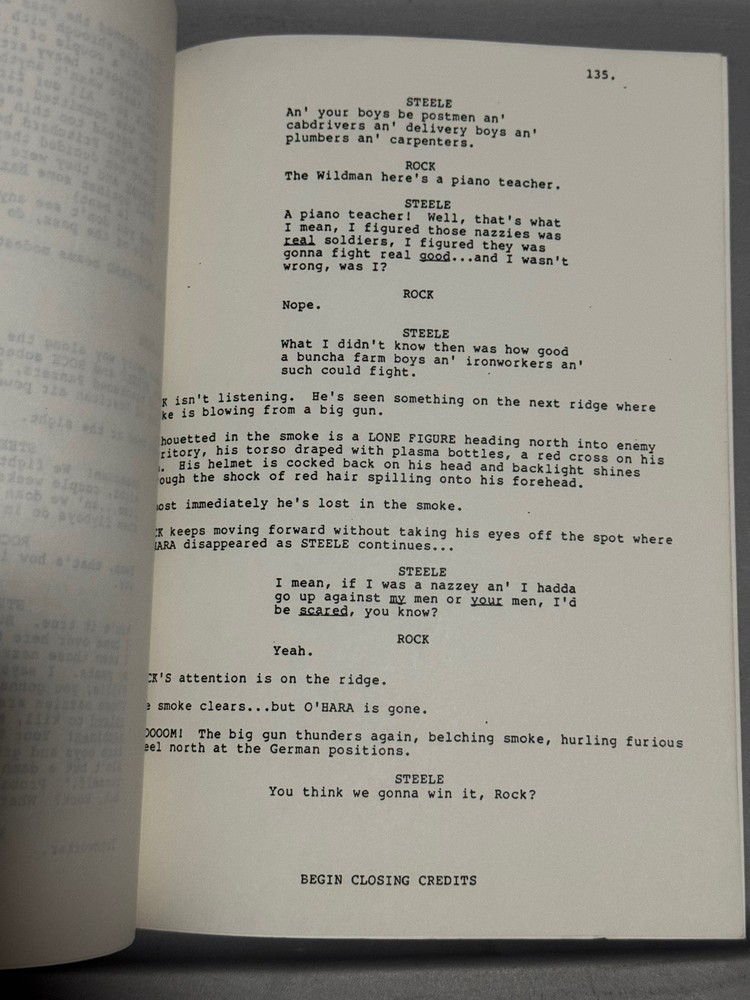 DC SGT ROCK MOVIE SCRIPT ORIGINAL 1988 UNPRODUCED SCHWARZENEGGER WEBB PROJECT