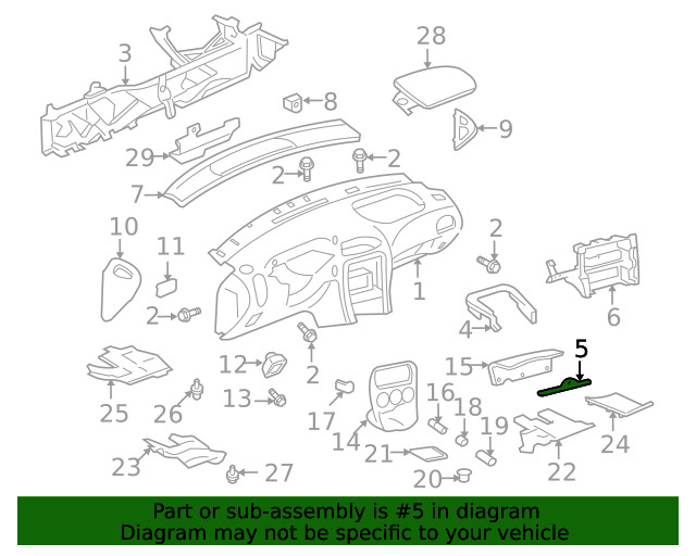 Genuine GM Instrument Panel Lower Reinforced 22675341