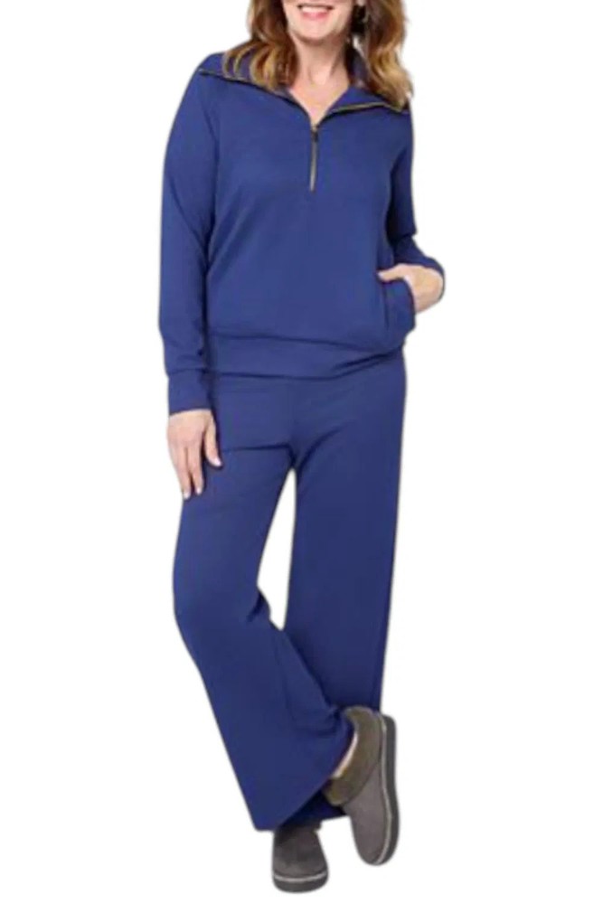 Joy Performance Women's Buttersoft 2pc Half Zip Top & Pant Set Navy