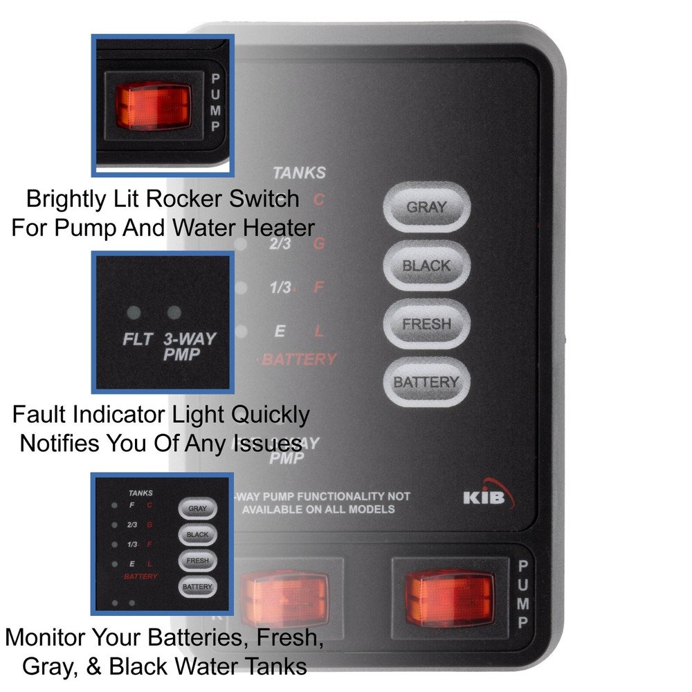 RecPro RV KIB Tank Sensor Panel | Monitor Black Gray Fresh Water | Wire Harness