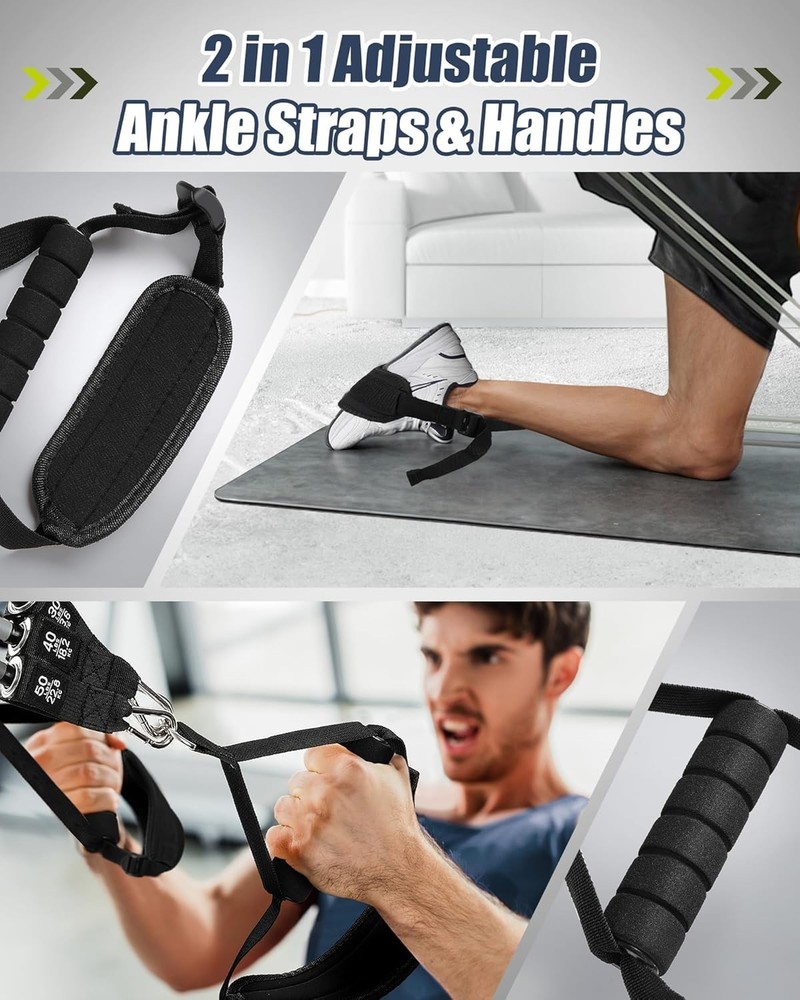 Pilates Bar with Elastic Resistance Bands