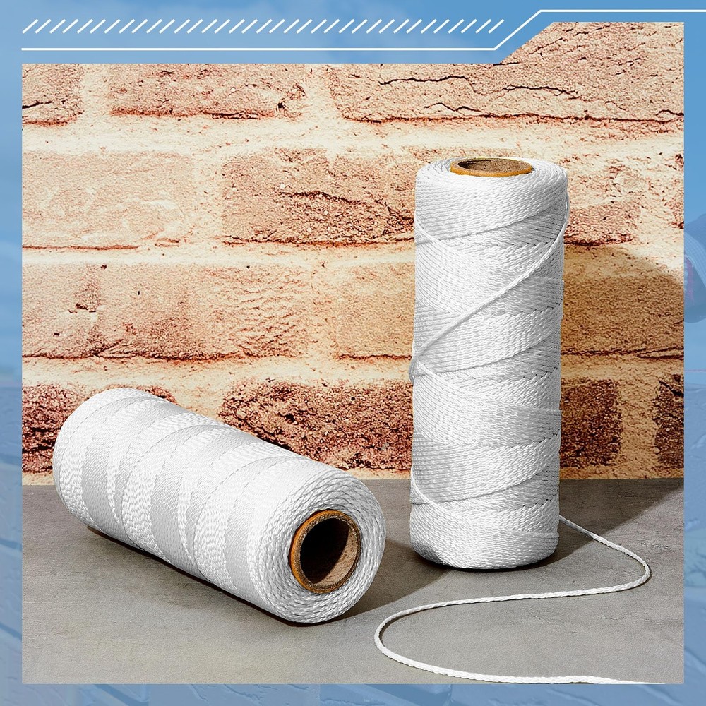 6 Roll Mason String Line #18, 500 ft Nylon Braided Construction String Line, ...