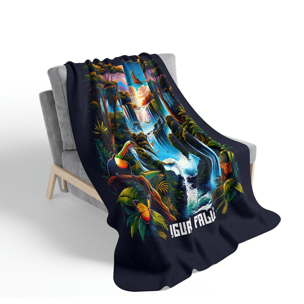 Iguazu Falls Fleece Sherpa Blanket