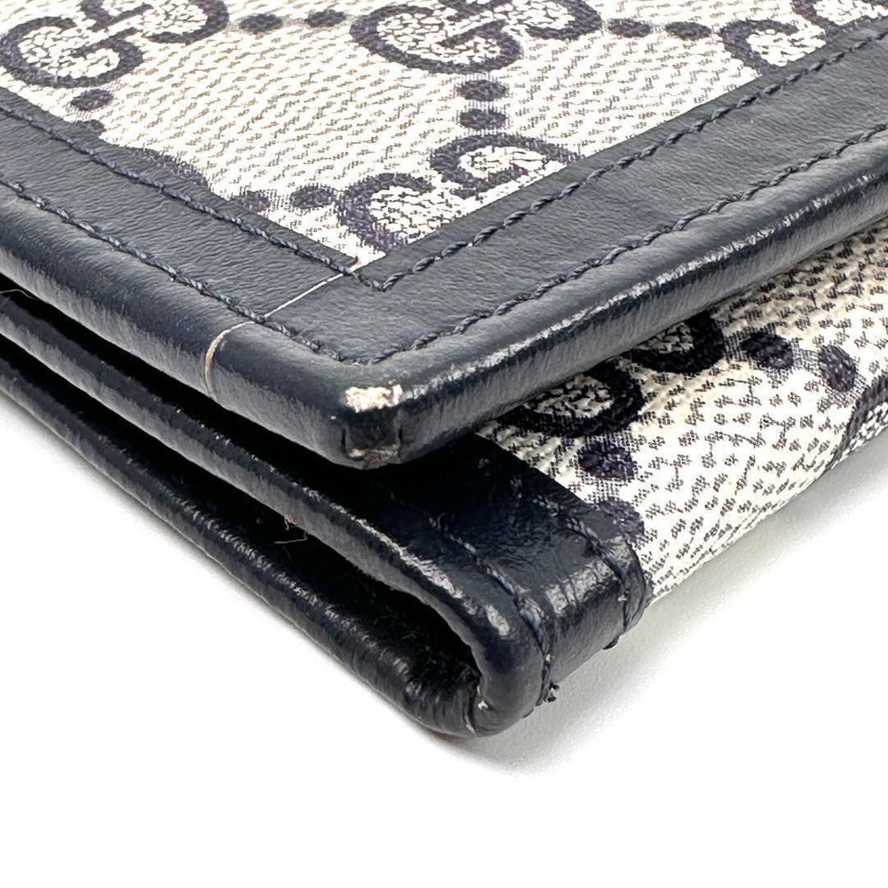 Gucci GG Pattern Sherry Line Long Wallet Navy