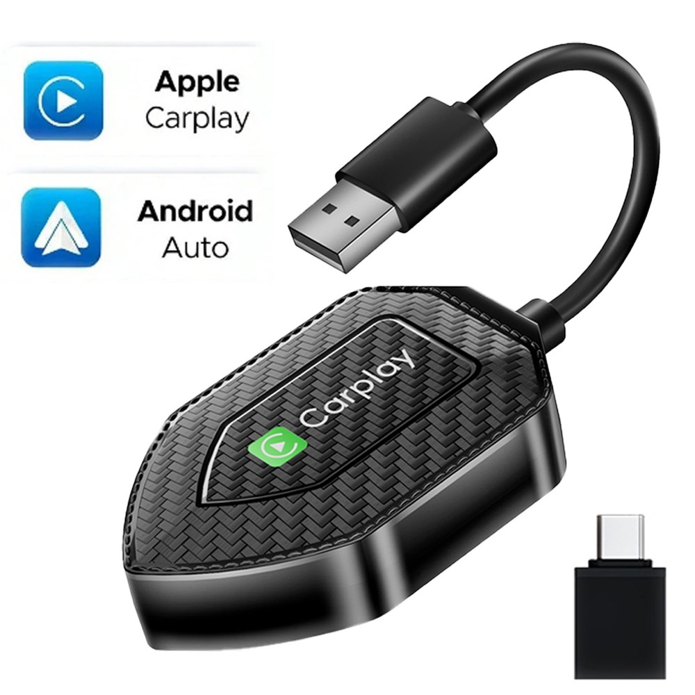 2-in-1 Wireless CarPlay & Android Auto Adapter Wired to Wireless Car Dongle