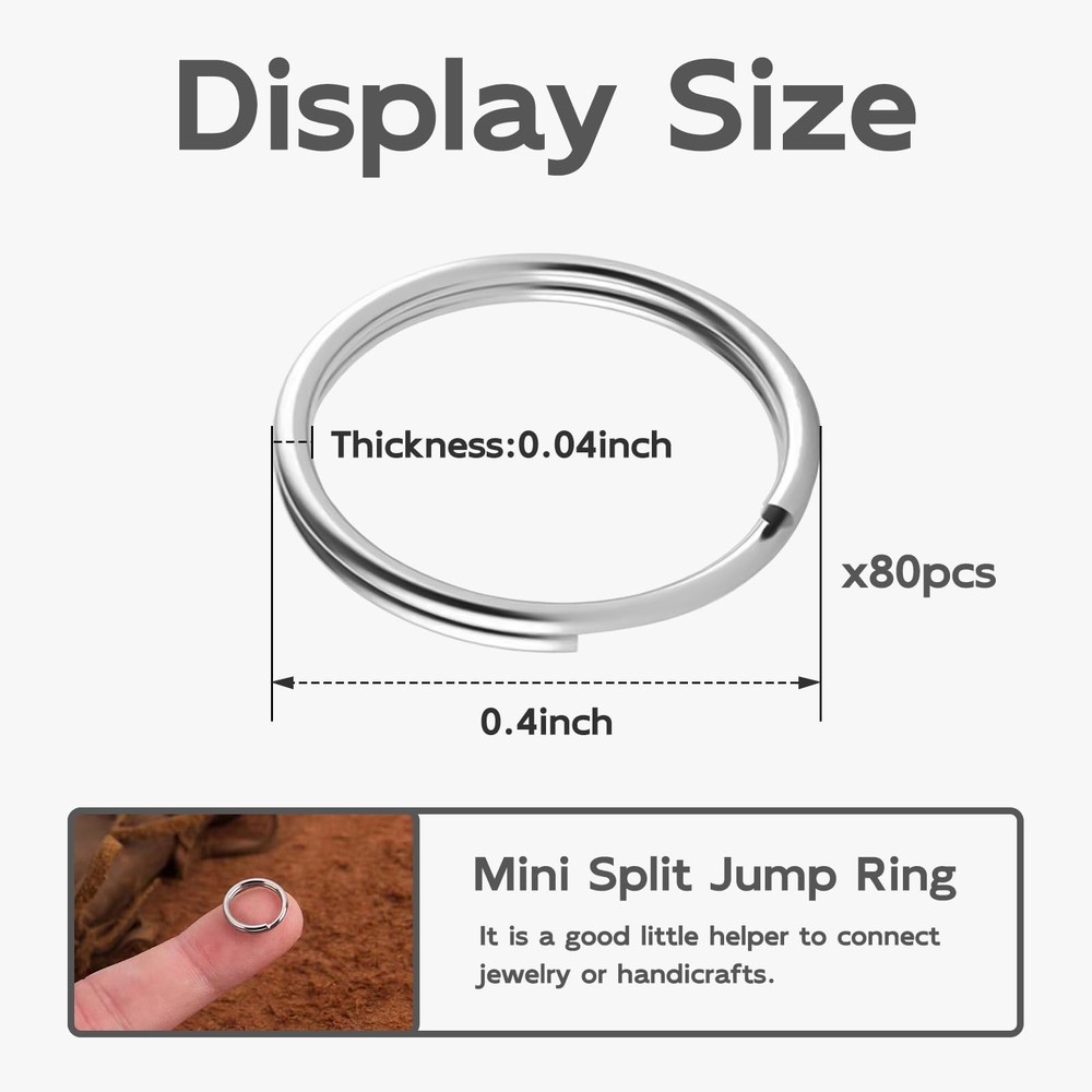 SPEESJOY 120 Pcs Mini Split Rings, 1/2 Inch Small Key Rings Bulk Silver