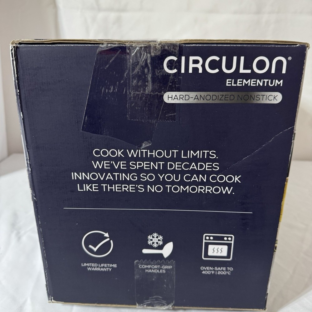 Complete Circulon Elementum 10pc Hard-Anodized Nonstick Cookware Set Silver MINT