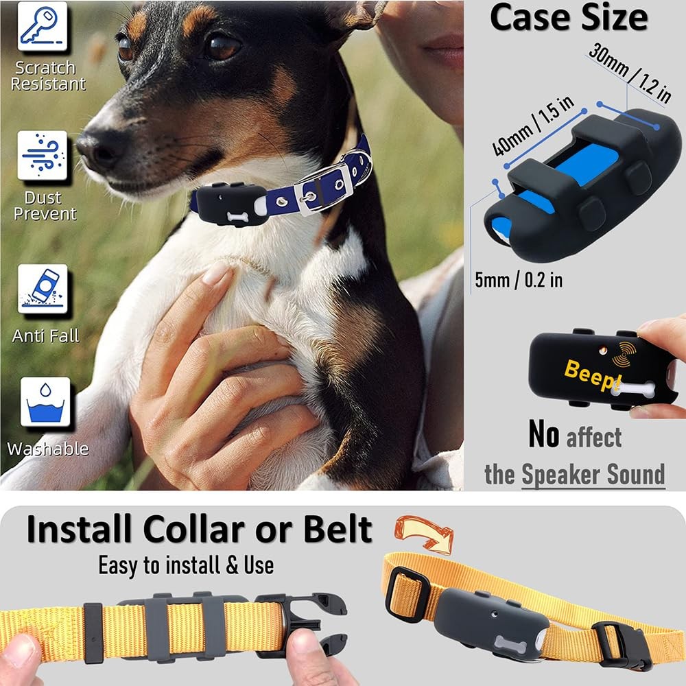 2 Pack Silicone Holder Compatible for Tractive GPS Pet Tracker,Rubber black