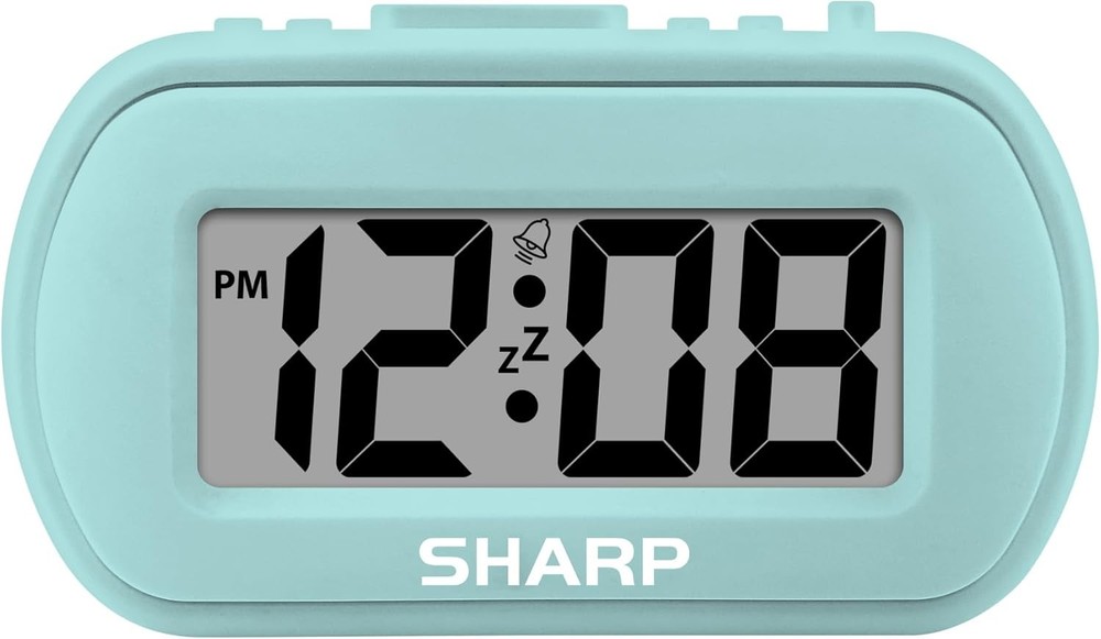 Sharp Digital Alarm Clock – Tactile Case with Soft Rubberized Finish -Mint