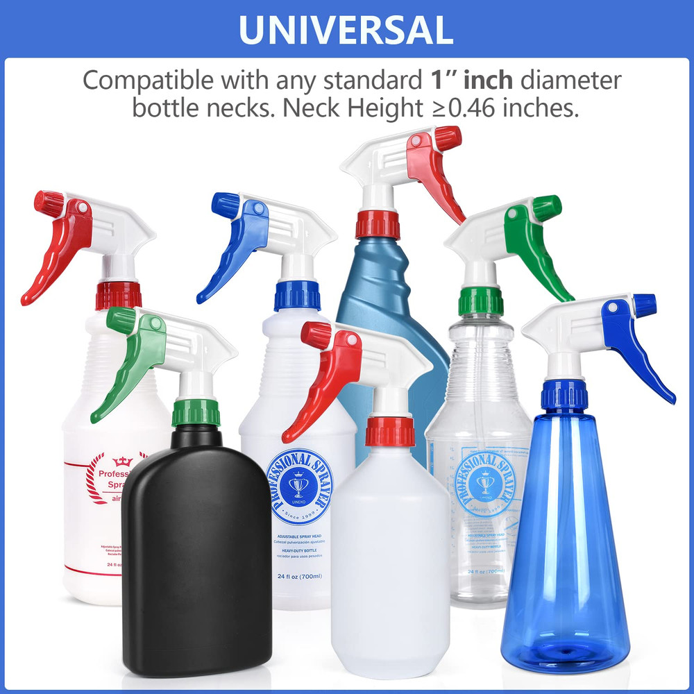 6 Pack Universal Spray Bottle Replacement Nozzle, Mist & Stream Trigger Sprayer