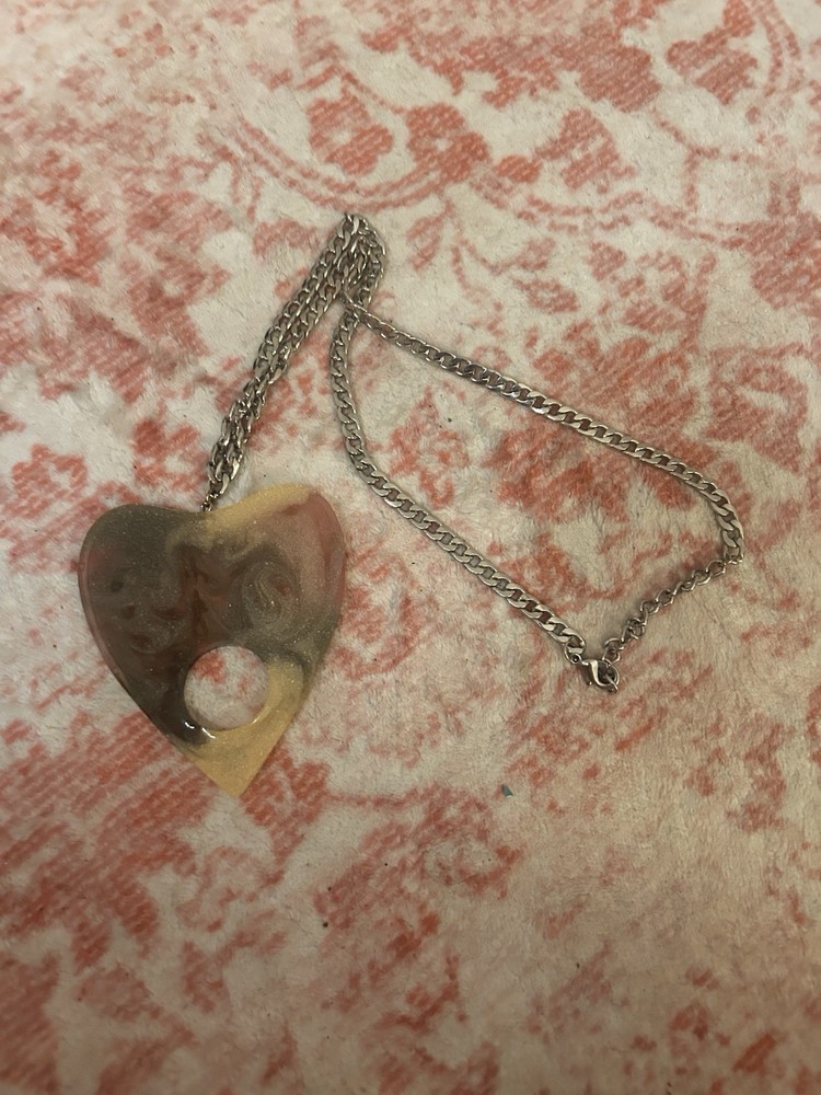 Handmade multicolour planchette necklace