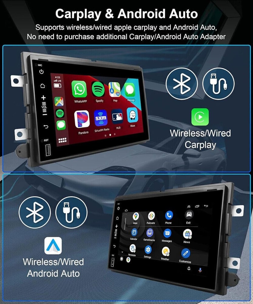 7 Android 14 Car Radio Wireless CarPlay Android Auto GPS Bluetooth Camera 2+32G