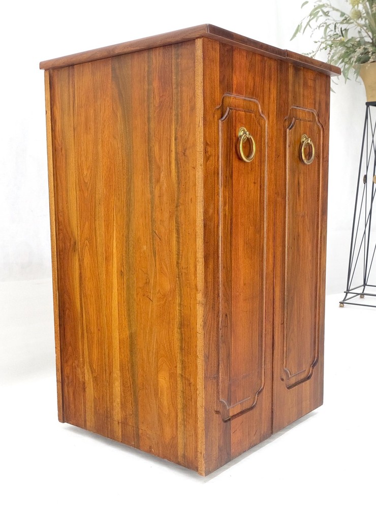 Solid Cherry & Brass Wooton Style Folding Box Shape Bar Liquor Cabinet Wheels