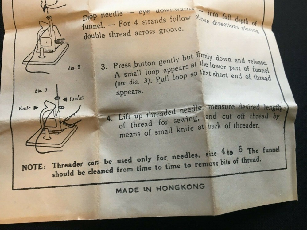 HANDY Automatic Needle Threader w/ Original Retail Box and Instruction Sheet
