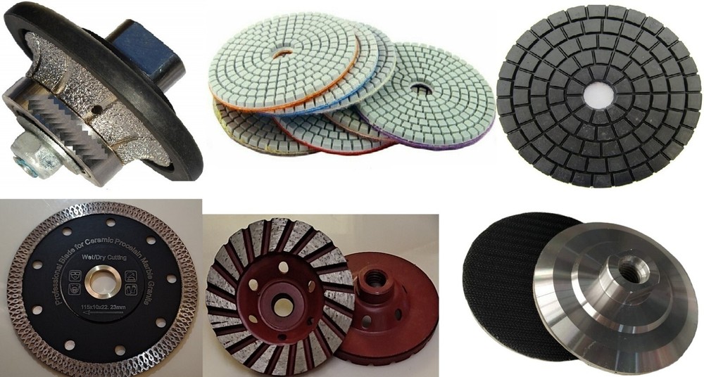 Power Tools Combo: B13 router Bit + Blade + Cup Wheel + diamond Pad marble stone