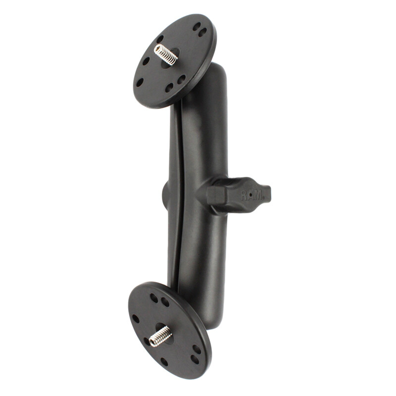 RAM Mount Dual Camera Thread Plate Long Mount with 1" Socket Arm RAM-B-101A2U-C