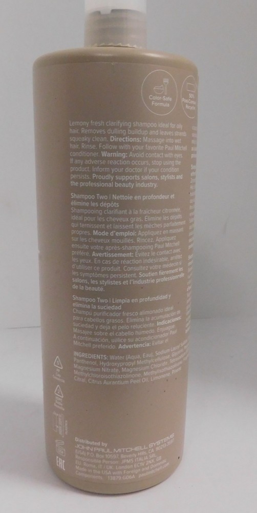 Paul Mitchell Clarifying Shampoo Two -Clarify. 1 Liter 33.8 Oz SEALED