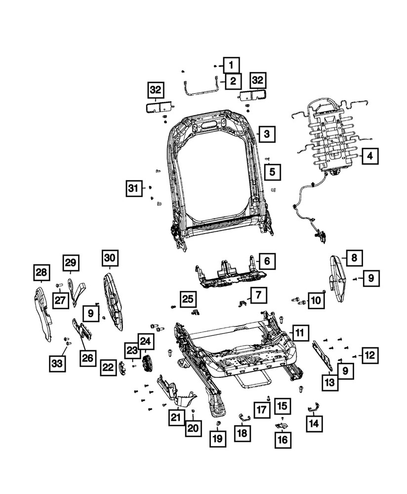 Genuine Mopar Front Seat Back Frame 68276609AF