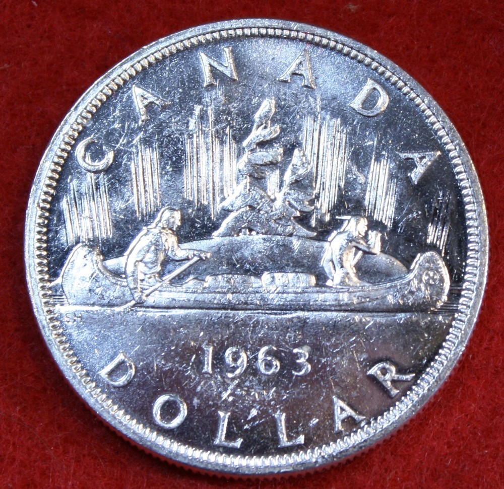 1963 Canada Dollar 80% Silver Coin CAD53