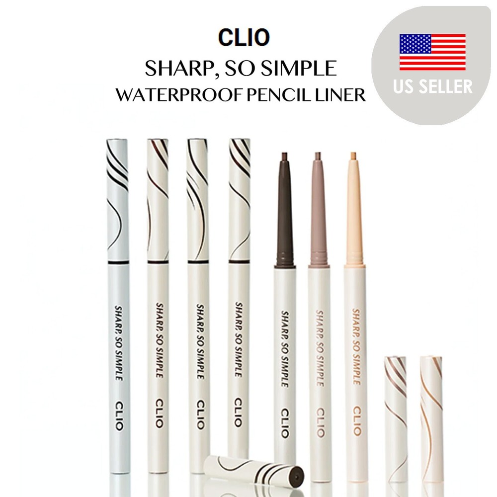 CLIO Sharp So Simple Waterproof Pencil Liner x 2, 7 COLORS