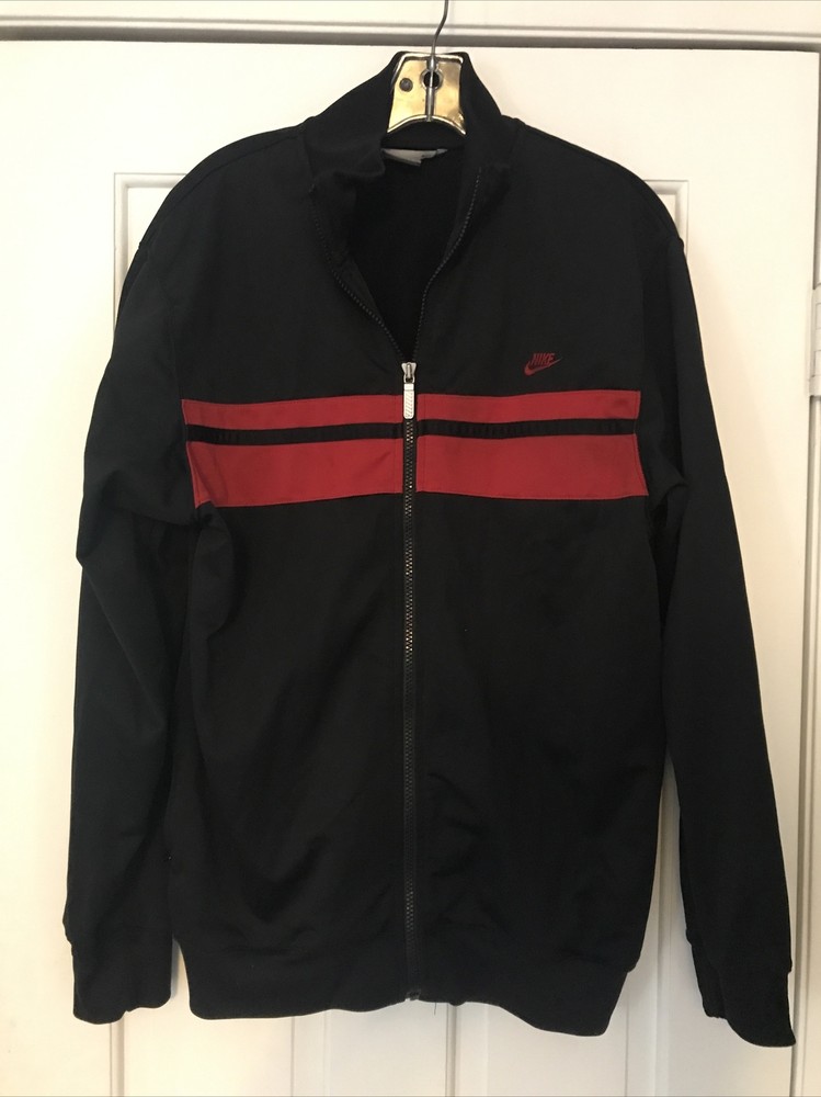 Nike Mens Jacket size Medium Black Zip Up Logo