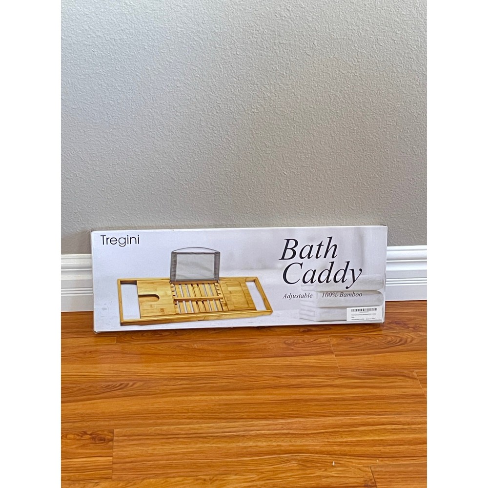 NIB Luxury Bathtub Tray Caddy - Adjustable Bamboo