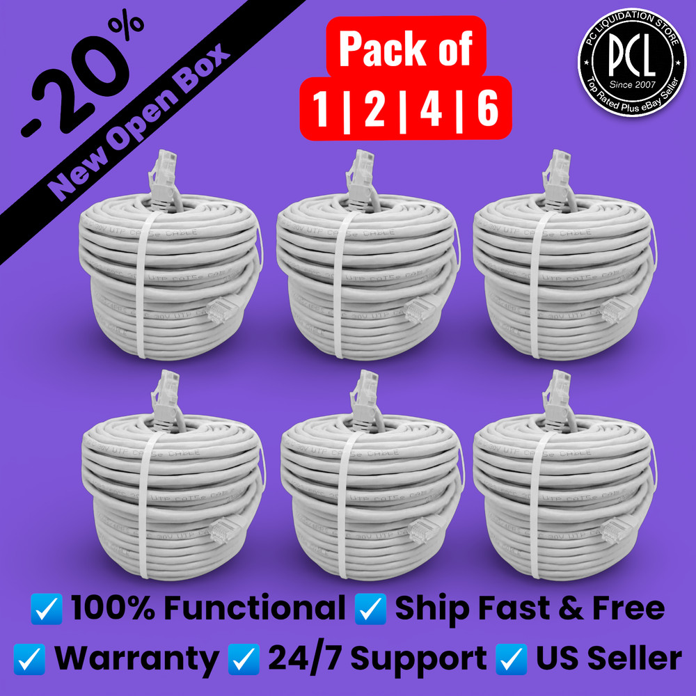 ✅Network Ethernet Cable Cat5e for All Brands IP PoE Security Cameras 60ft (18m)✅