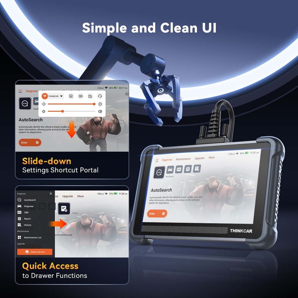 ThinkScan 672 Car OBD2 Diagnostic Scanner Bidirectional Full System 28+ Services