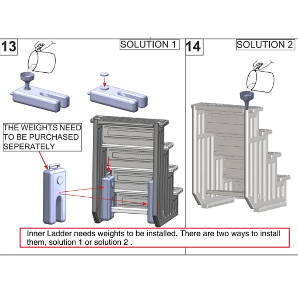 Aqua Select Weights for Above Ground In-Pool Steps - White Pair