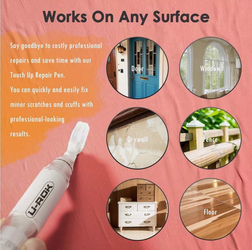 Refillable Touch-Up Paint Pen 9 Piece Kit - Drywall windows ceilings doors etc.