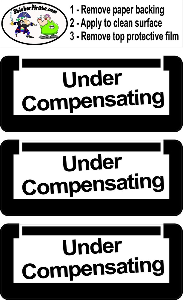 3 - Under Compensating Hard Hat Biker Helmet Sticker Bs559