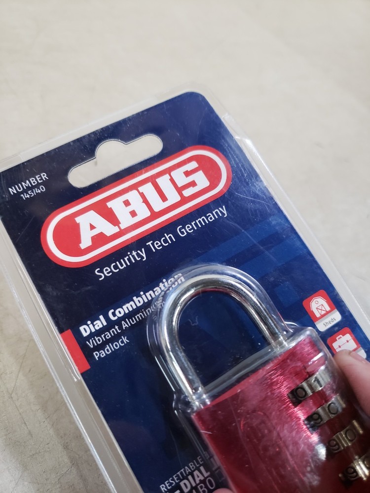 Abus 145/40 Red Combination Padlock, Side, Red