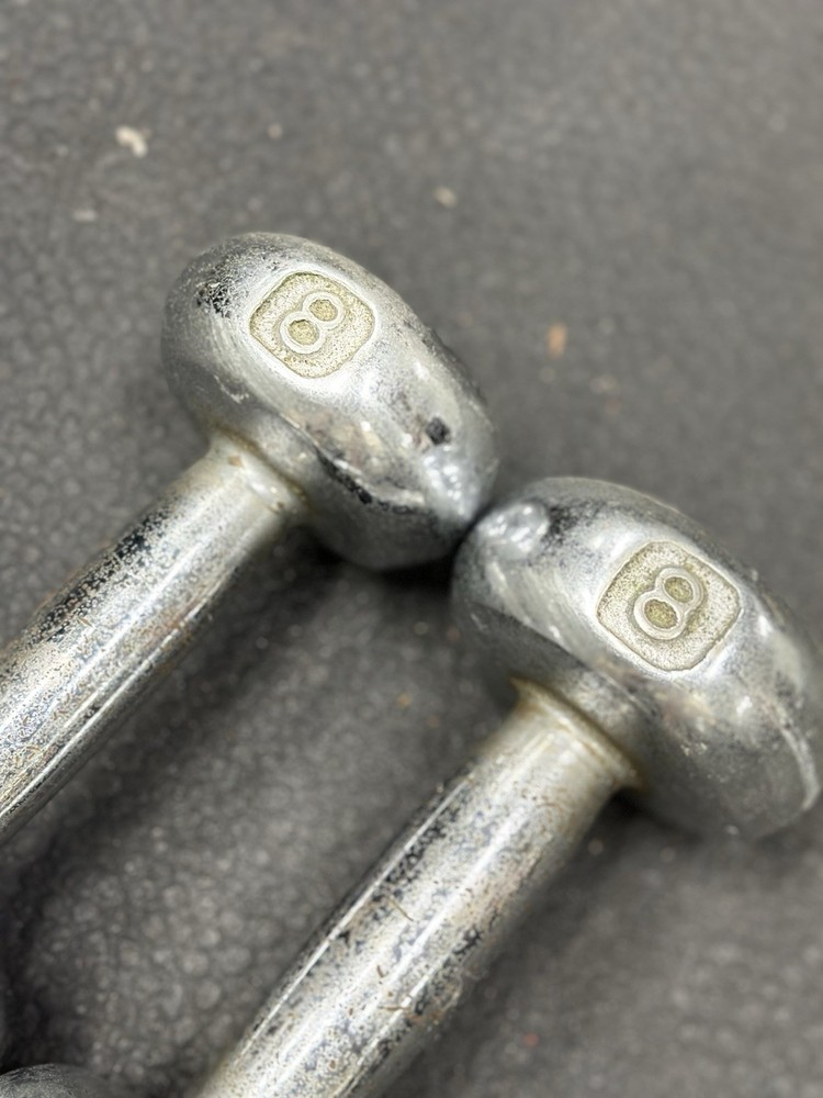 Jackson Chrome 8 Lb Bun Dumbbells HTF Vintage