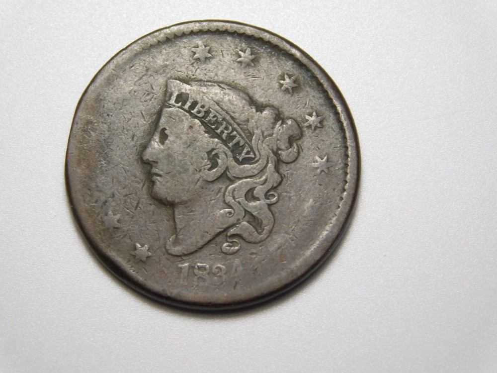 US COINS 1834 CORONET HEAD LARGE CENT
