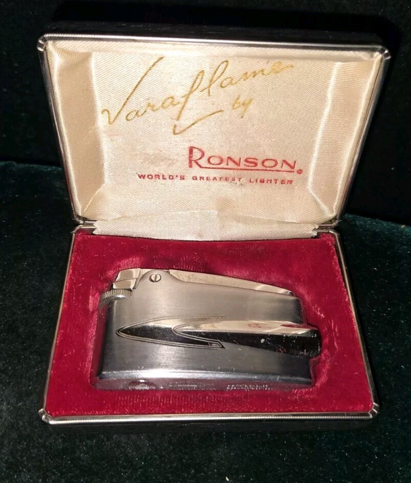Ronson Varaflame Silver Lighter Original Box