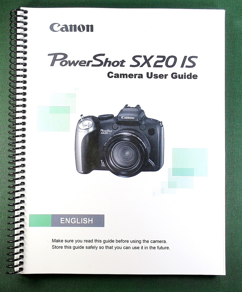 Canon PowerShot SX20 IS Instruction Manual: Comb Bound & Protective Covers!