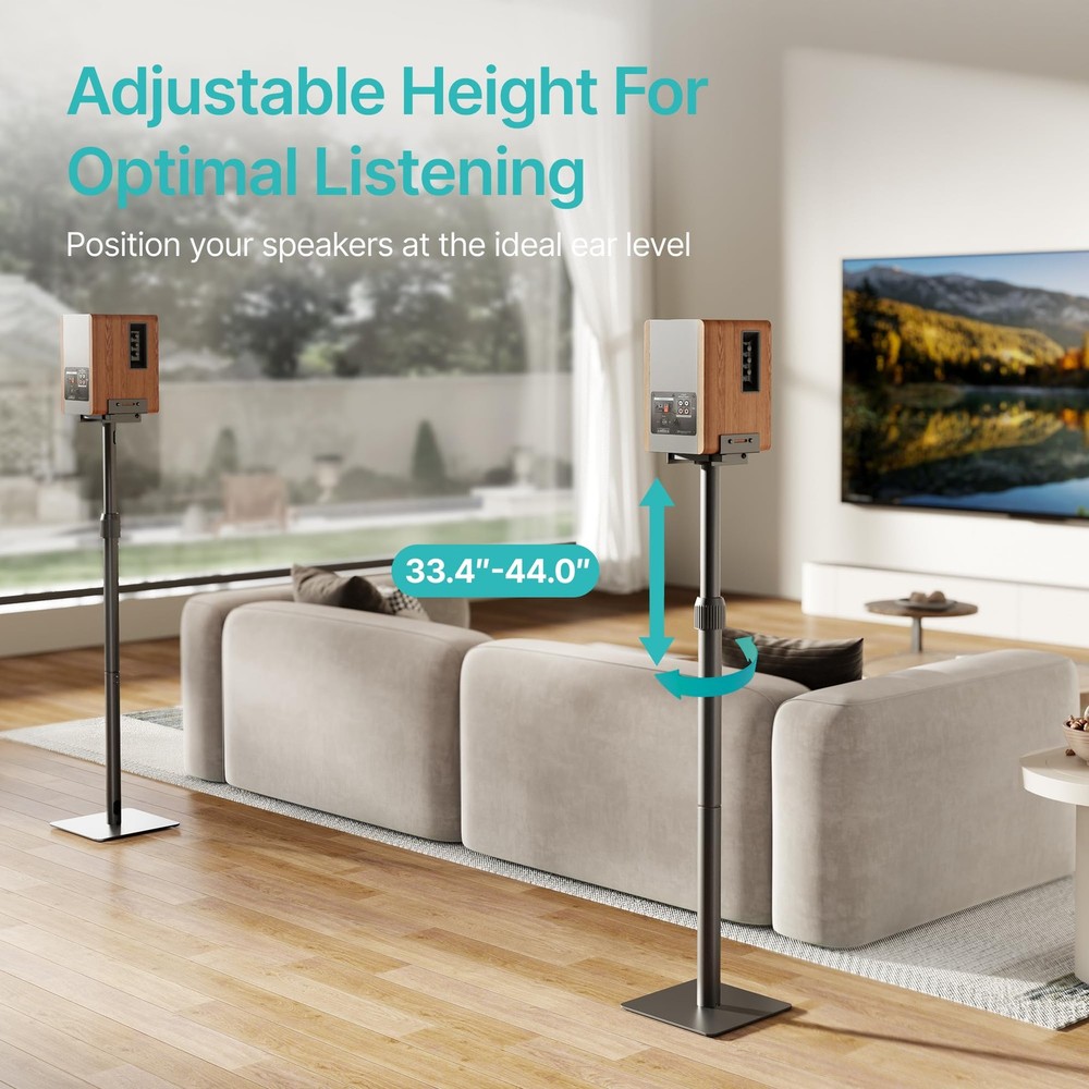Height-Adjustable Speaker Stands Pair,11LBS Capacity,Height Adjustable from 3...