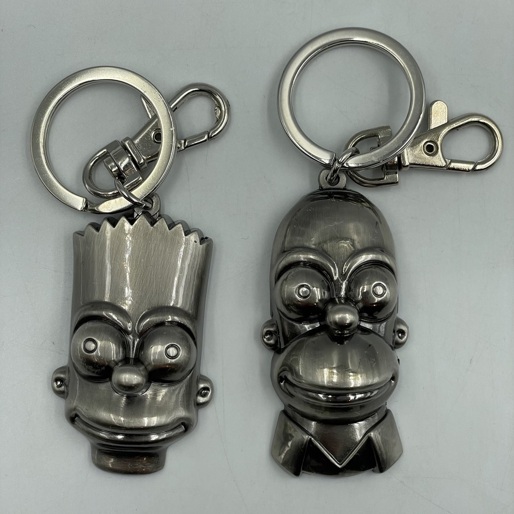 Bart & Homer Simpson Keyring • 3D • 2x Keychain Bundle • The Simpsons Official